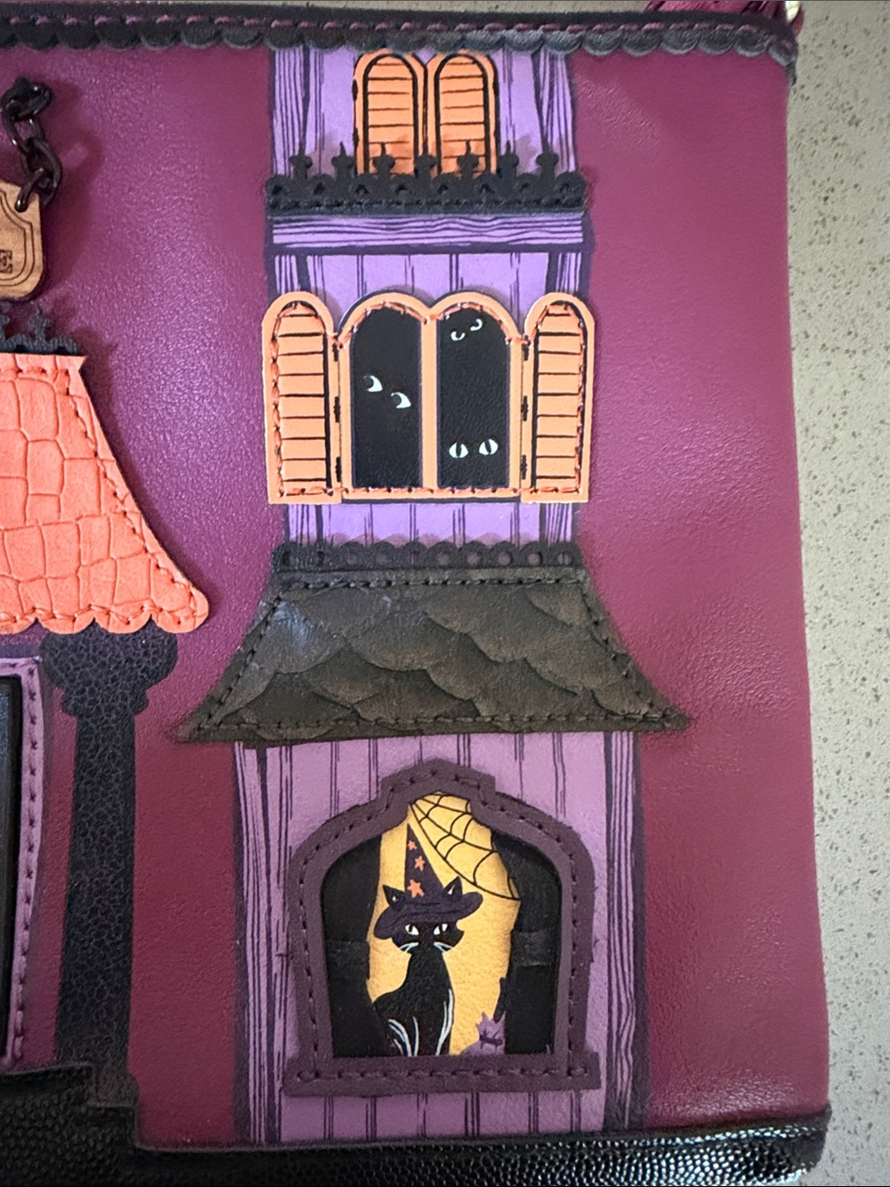 Vendula Purple (Maroon) Haunted House Crossbody Bag - Picture 12 of 15